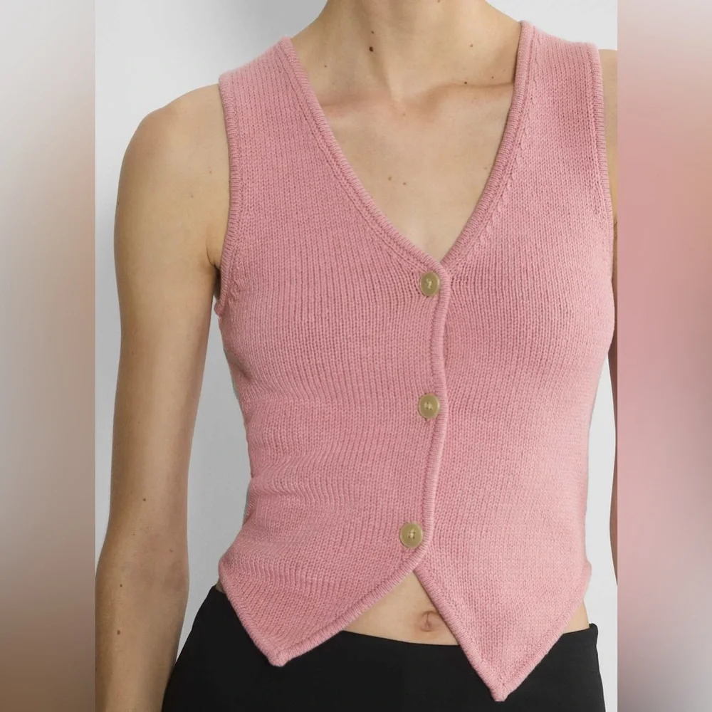 Aritzia Wilfred Signet Vest in Tart Pink Size Large - Picture 1 of 8